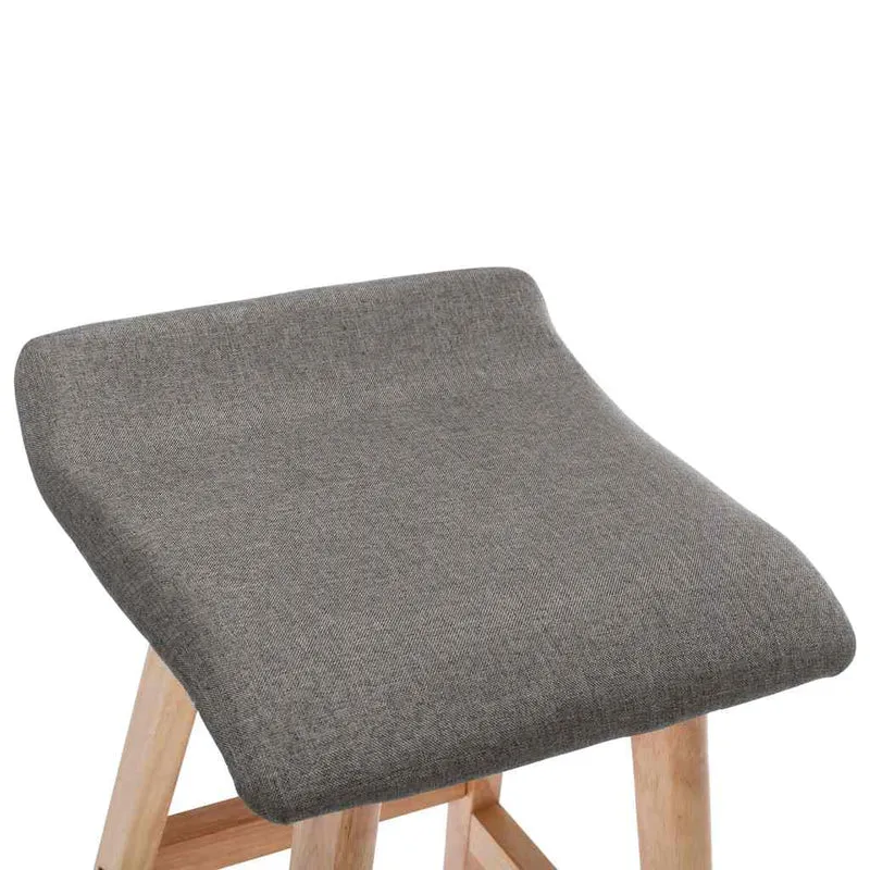 Bar Stools 2 pcs Dark Grey Fabric