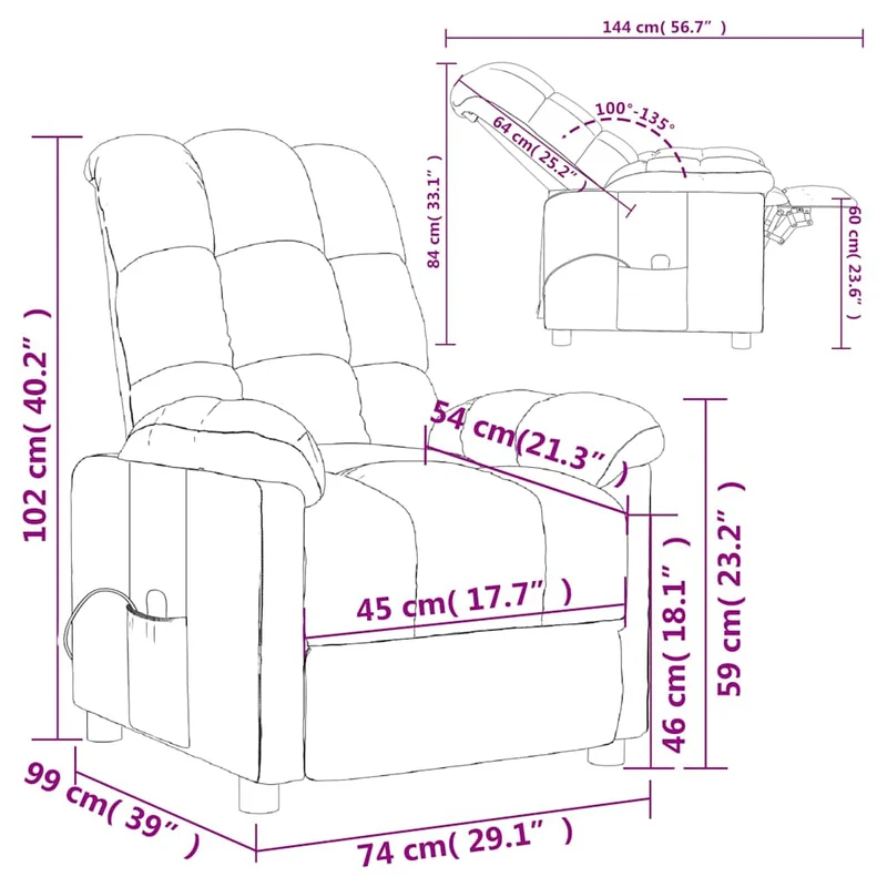 Massage Chair Black Fabric
