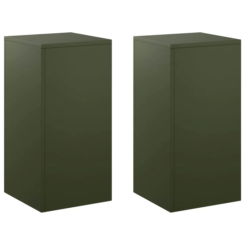 Plant Stand 2 pcs Olive Green 30 x 30 x 60 cm Steel
