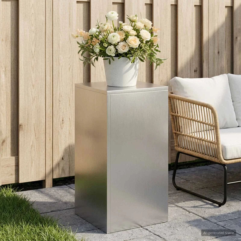 Plant Stand Silver 30 x 30 x 60 cm Steel