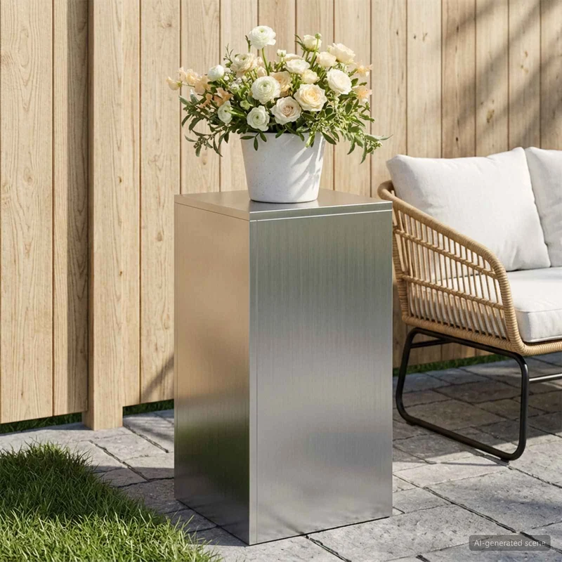 Plant Stand Silver 30 x 30 x 60 cm Steel