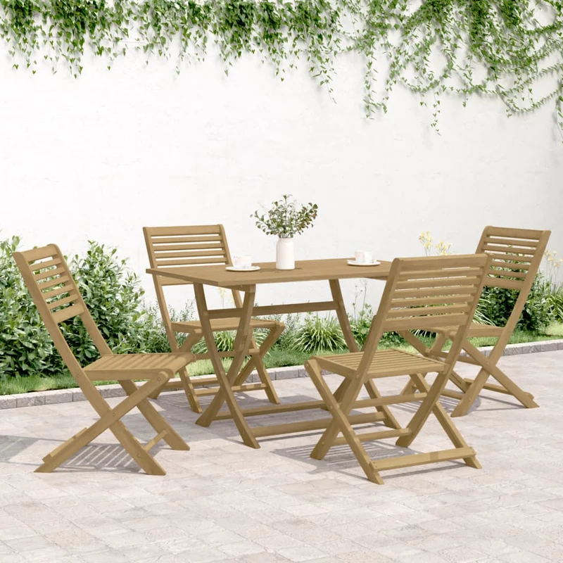 5 Piece Garden Dining Set Solid Wood Acacia