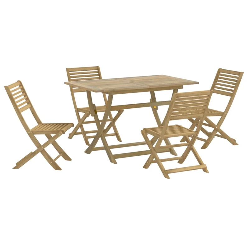 5 Piece Garden Dining Set Solid Wood Acacia