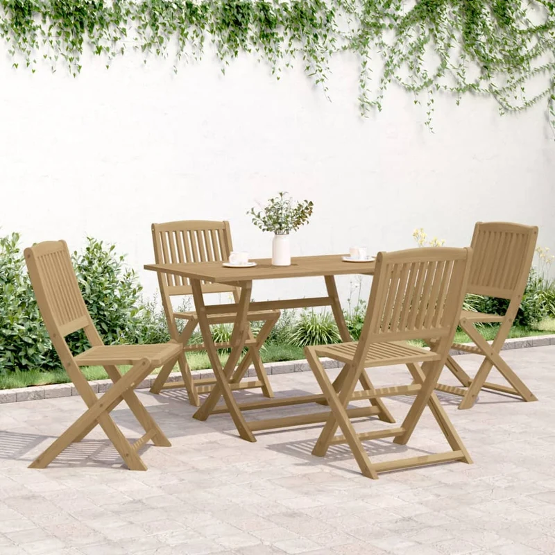 5 Piece Garden Dining Set Solid Wood Acacia