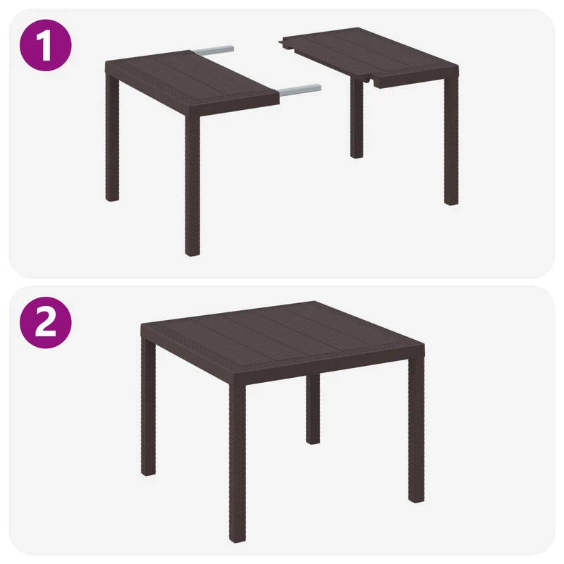Garden Dining Set 3 pcs Brown Polypropylene