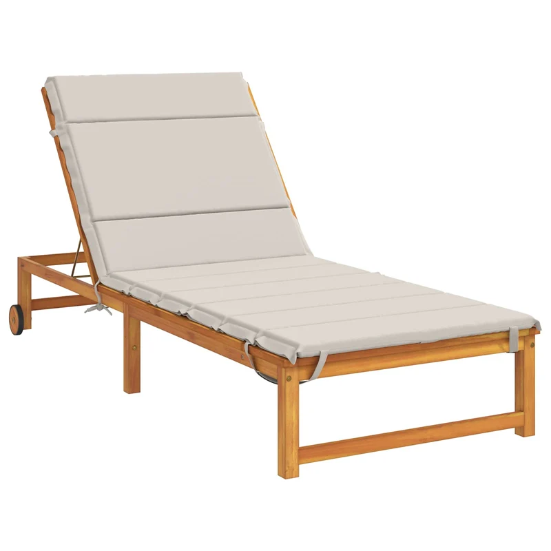 Sunlounger Cushion GEMERT 100% Polyester White 200 x 70 x 3 cm