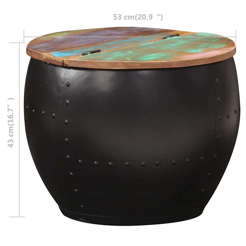 287483 vidaXL Coffee Table 53x43 cm Solid Reclaimed Wood