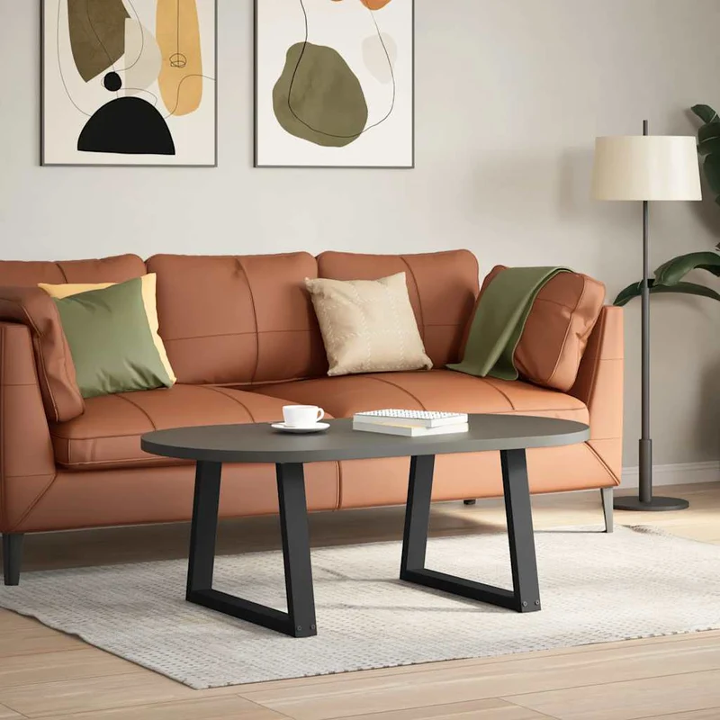 Coffee Table Legs V-Shape 2 pcs Black 60x(42-43,3) cm Steel