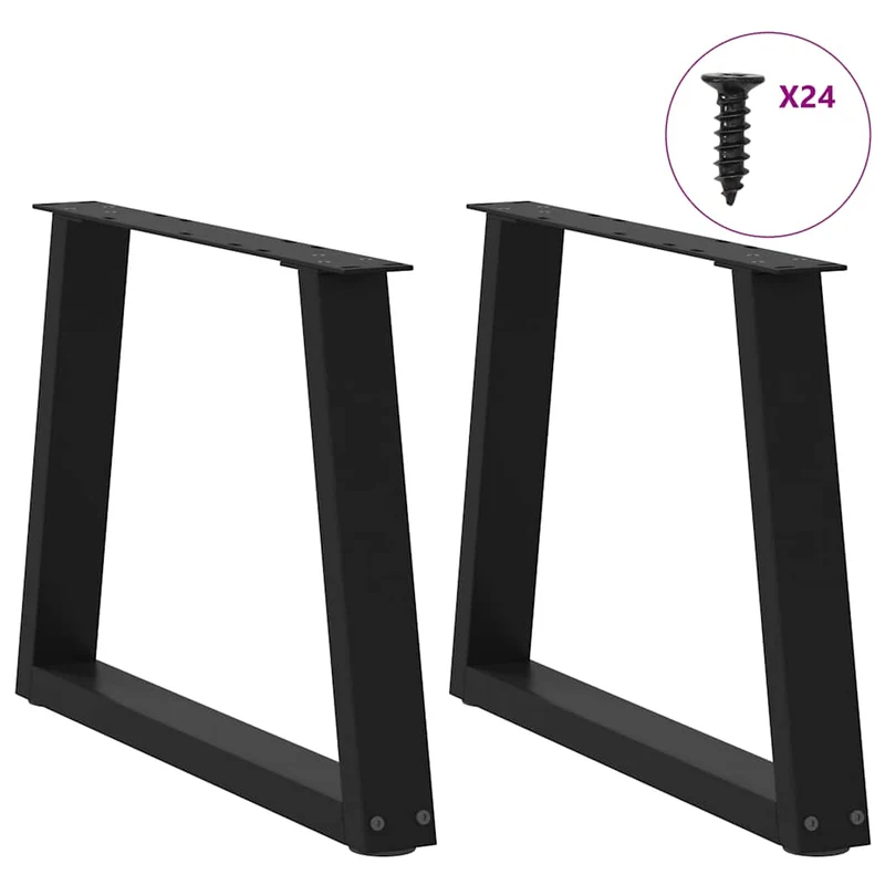 Coffee Table Legs V-Shape 2 pcs Black 60x(42-43,3) cm Steel