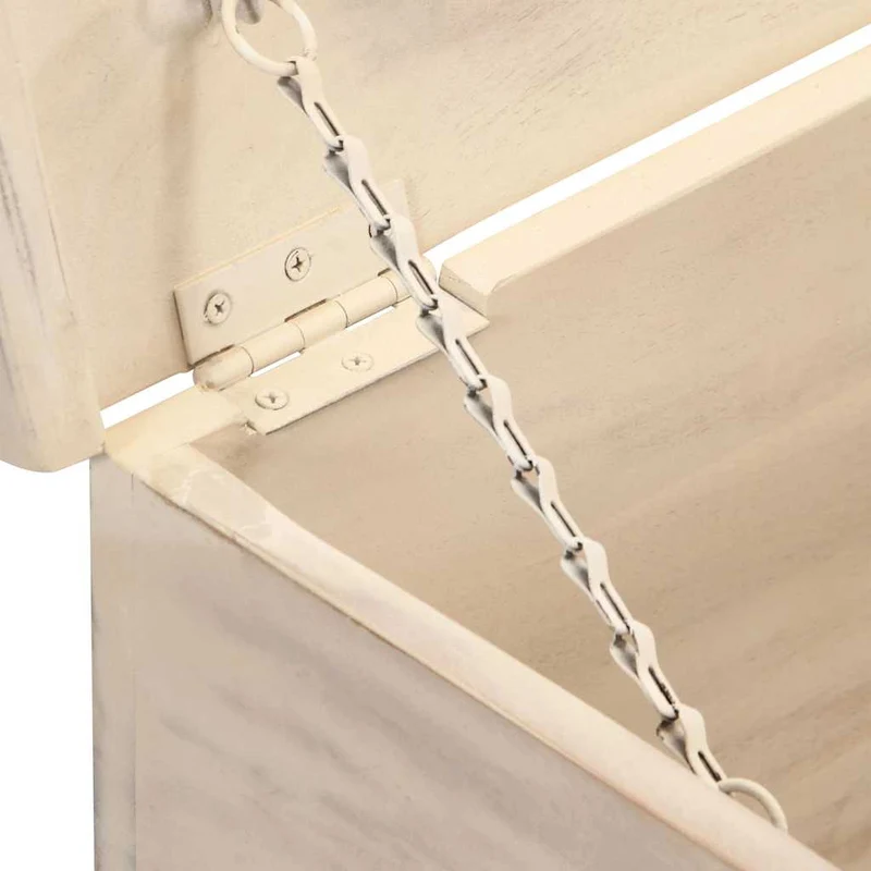 247670 vidaXL Storage Box White 110x40x45 cm Solid Acacia Wood