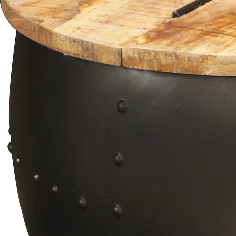 287484 vidaXL Coffee Table Round 53x43 cm Solid Mango Wood