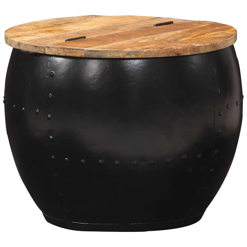 287484 vidaXL Coffee Table Round 53x43 cm Solid Mango Wood