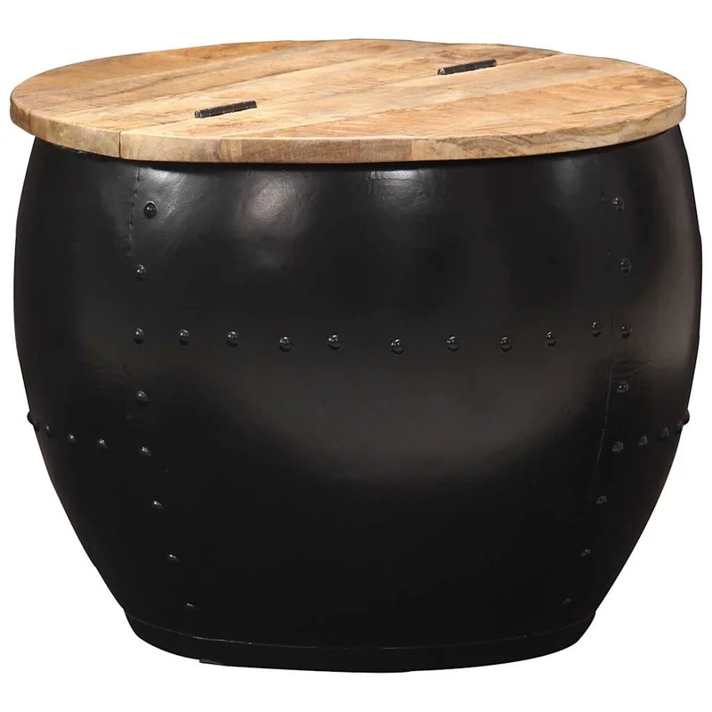 287484 vidaXL Coffee Table Round 53x43 cm Solid Mango Wood