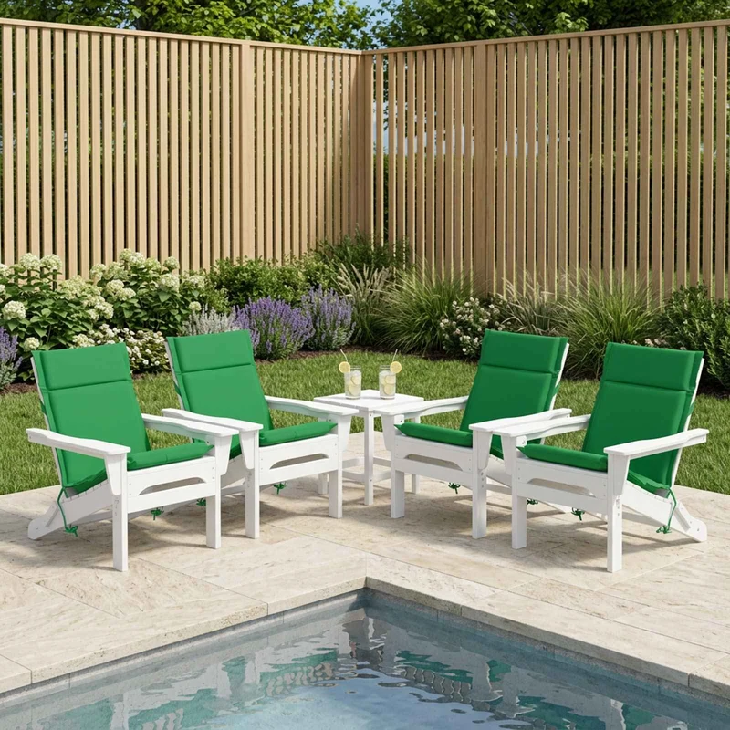Low Back Chair Cushion GEMERT 6 pcs 100% Polyester Green
