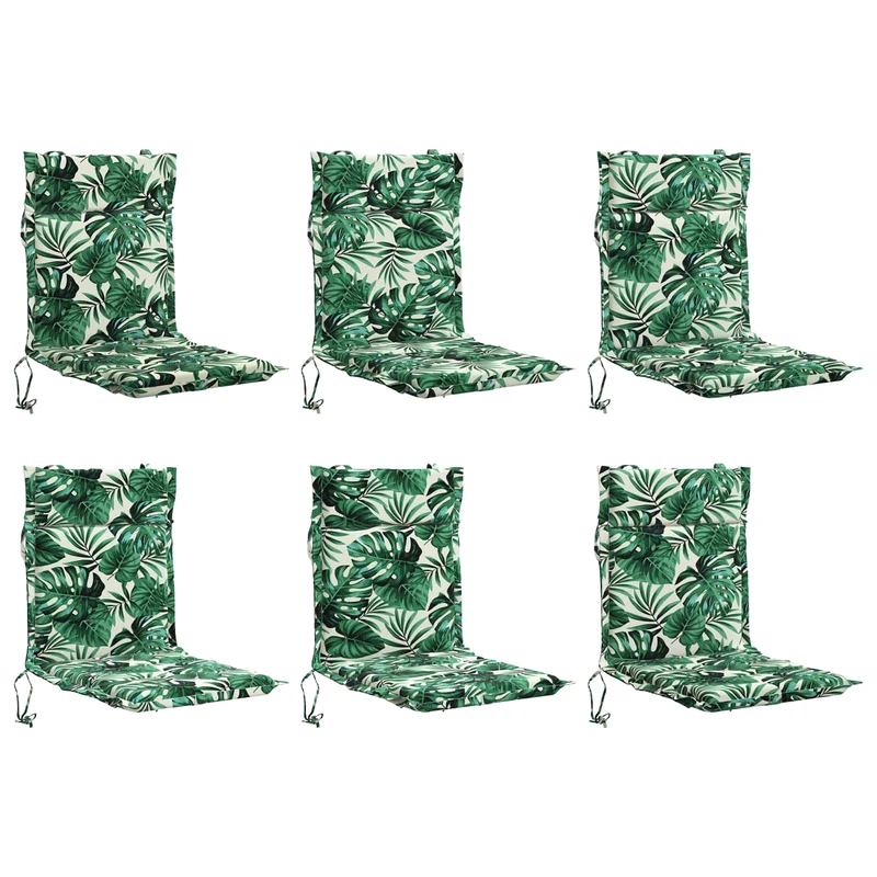 Low Back Chair Cushion GEMERT 6 pcs 100% Polyester Leaf Pattern