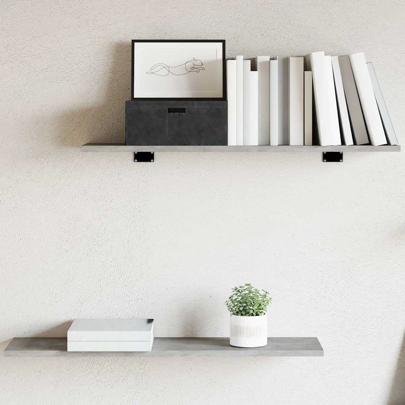 805306 vidaXL Bookshelf Boards 4 pcs Concrete Grey 80x20x1,5 cm Engineered Wood