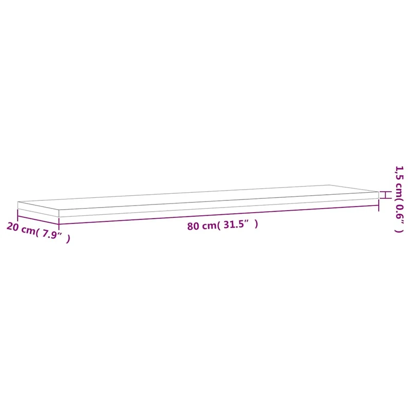 805306 vidaXL Bookshelf Boards 4 pcs Concrete Grey 80x20x1,5 cm Engineered Wood