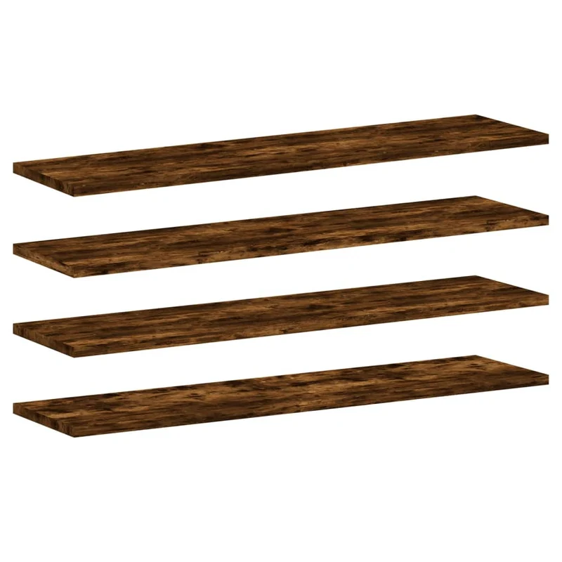 Wall Shelves 4 pcs Smoked Oak 80x20x1,5 cm Engineered Wood