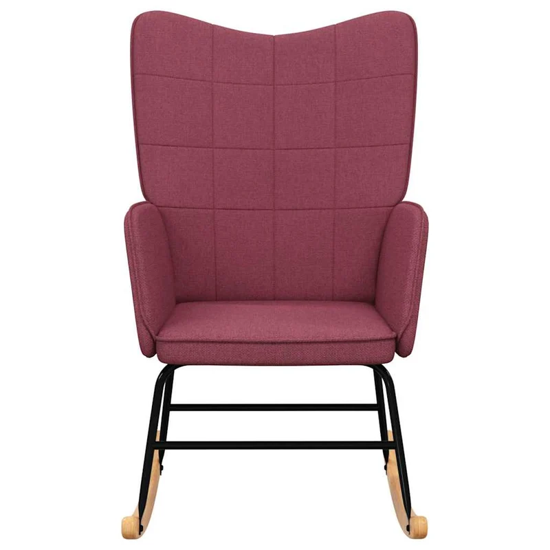 Rocking Chair Wine Red Fabric