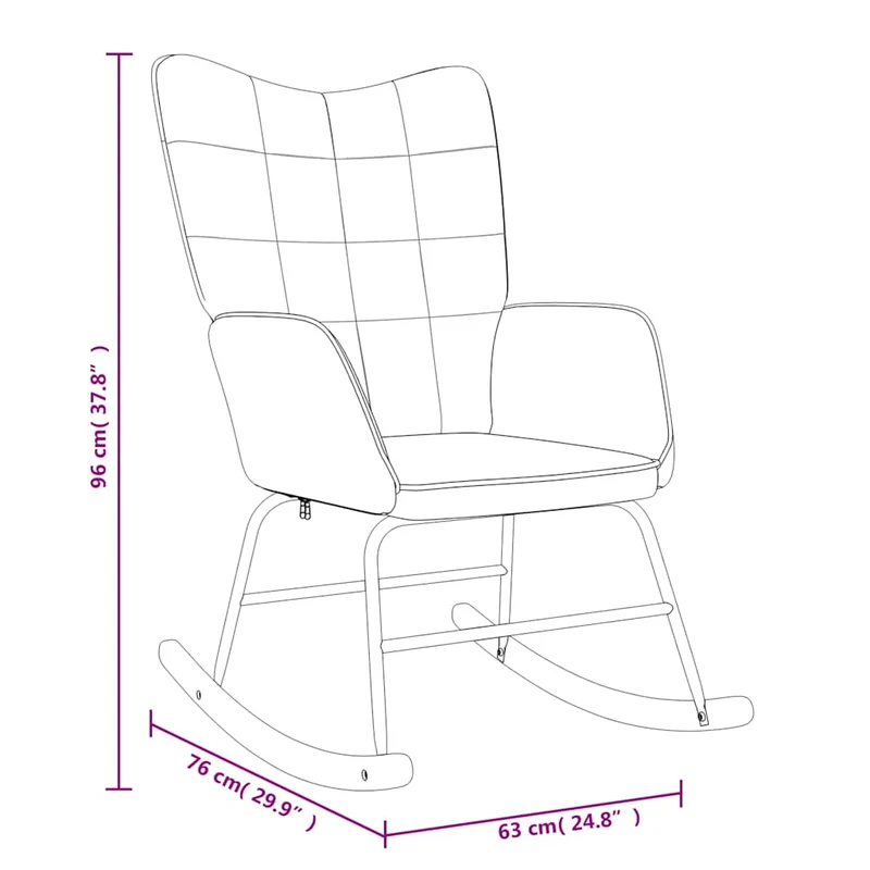 Rocking Chair Wine Red Fabric