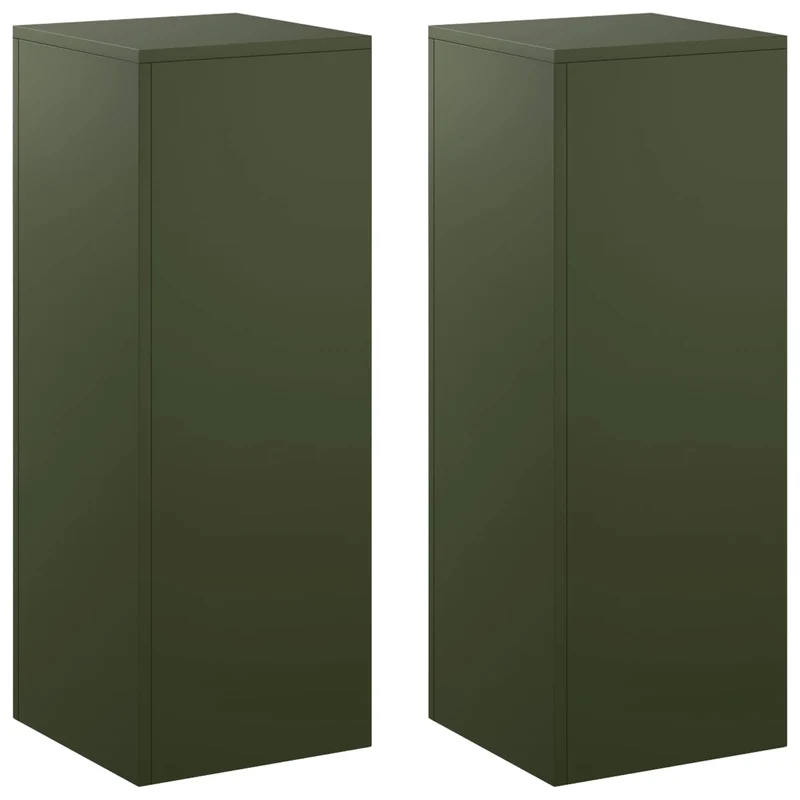 Plant Stand 2 pcs Olive Green 30 x 30 x 80 cm Steel
