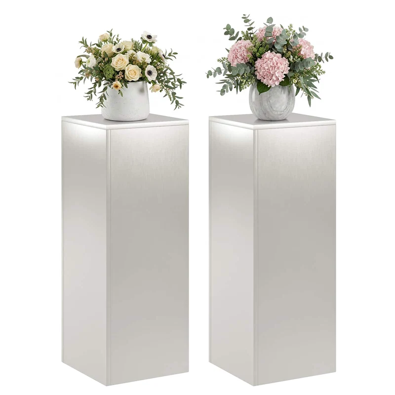Plant Stand 2 pcs Silver 30 x 30 x 80 cm Steel