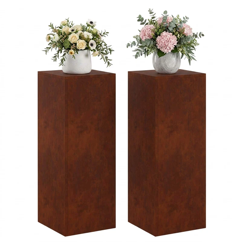 Plant Stand 2 pcs Rusty 30 x 30 x 80 cm Weathering Steel