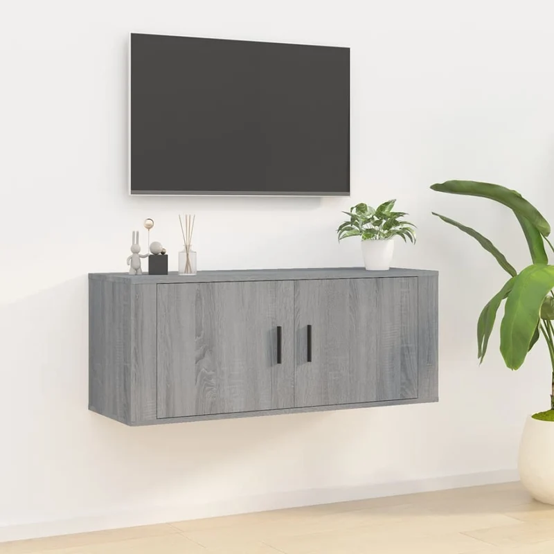 Wall Mounted TV Cabinet Grey Sonoma 100x34,5x40 cm