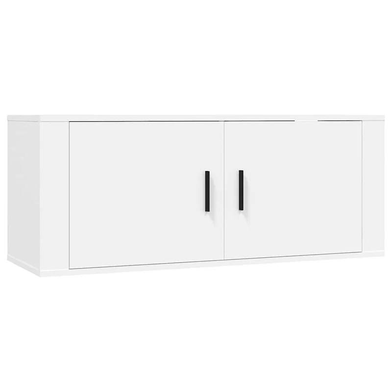 2 Piece Wall-mounted TV Cabinet Set White 100x34,5x40 cm
