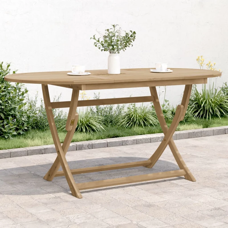 Folding Garden Table 160x85x75 cm Solid Wood Acacia
