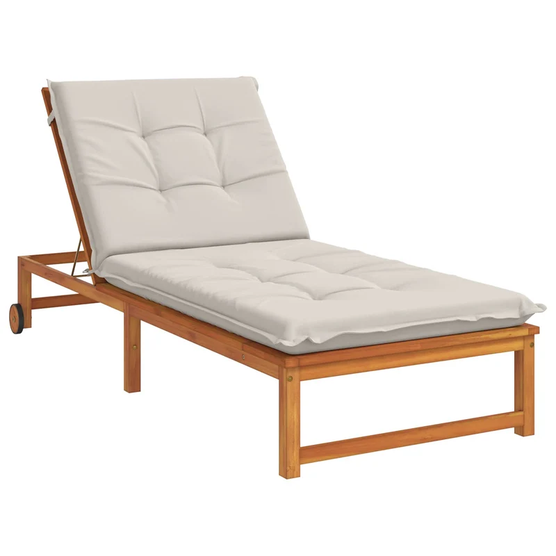 Sunlounger Cushion GEMERT 100% Polyester White 190 x 70 x 9 cm