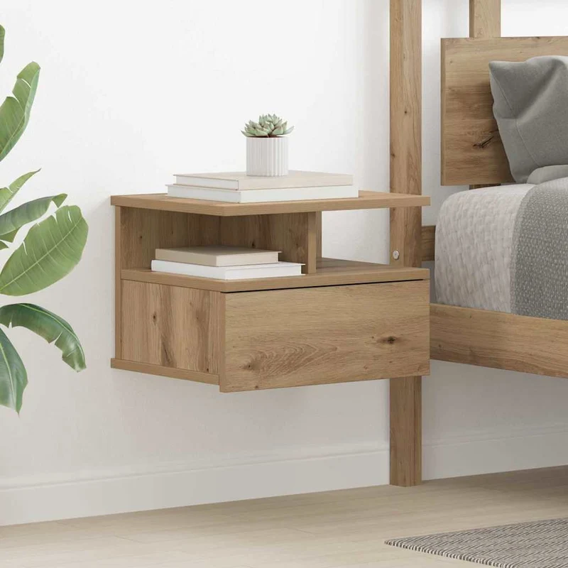 Floating Nightstand 2 pcs Artisan Oak 40 x 31 x 28 cm