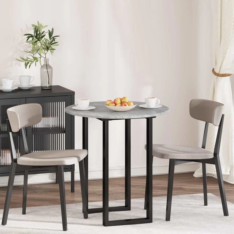 Table Top Ø 70 x 1.5 cm Round Engineered Wood Concrete Grey