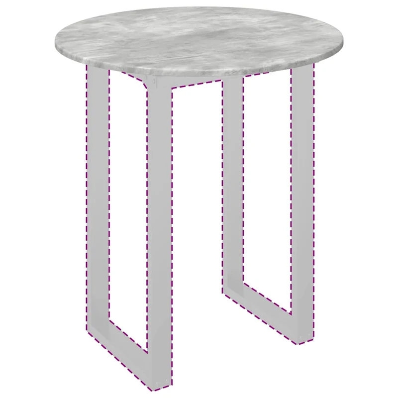 Table Top Ø 70 x 1.5 cm Round Engineered Wood Concrete Grey