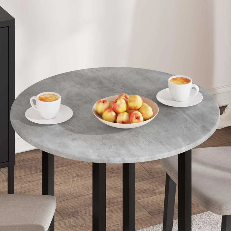 Table Top Ø 70 x 1.5 cm Round Engineered Wood Concrete Grey