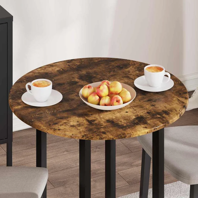 Table Top Ø 70 x 1.5 cm Round Engineered Wood Smoked Oak