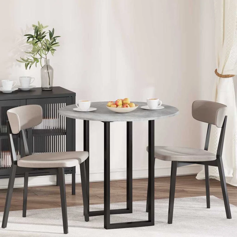 Table Top Ø 80 x 1.5 cm Round Engineered Wood Concrete Grey