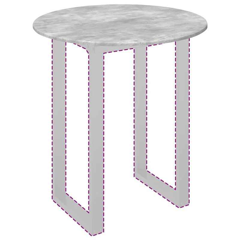 Table Top Ø 80 x 1.5 cm Round Engineered Wood Concrete Grey