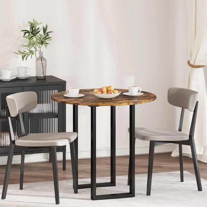 Table Top Ø 80 x 1.5 cm Round Engineered Wood Smoked Oak