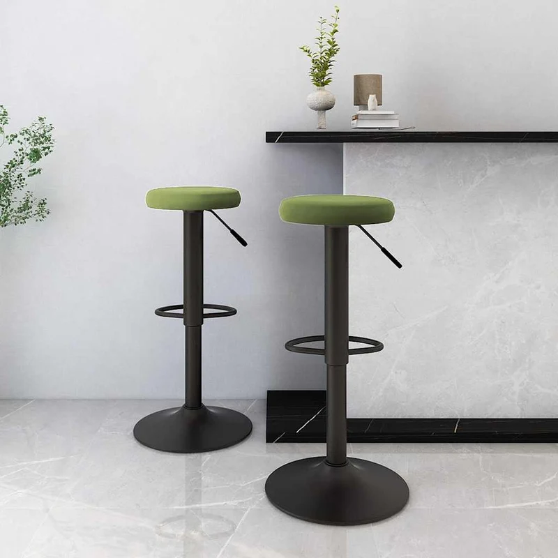 Bar Stools 2 pcs Light Green Velvet