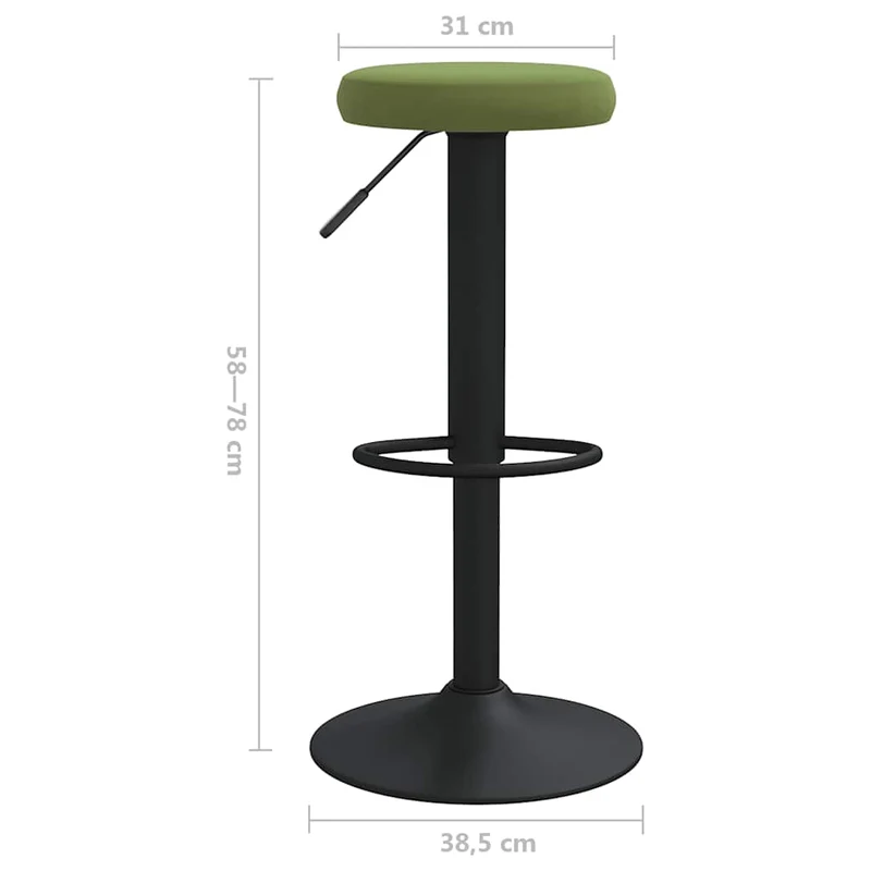 Bar Stools 2 pcs Light Green Velvet