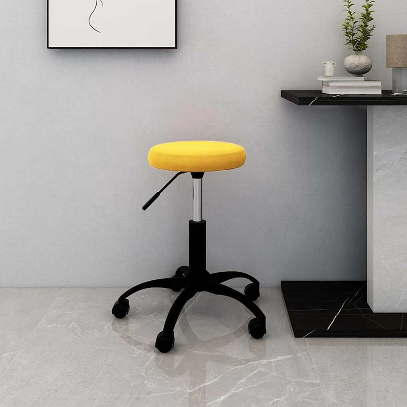Office Swivel Chair Mustard Yellow Velvet