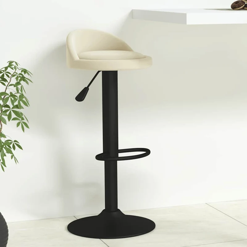 Bar Stool Cream Velvet