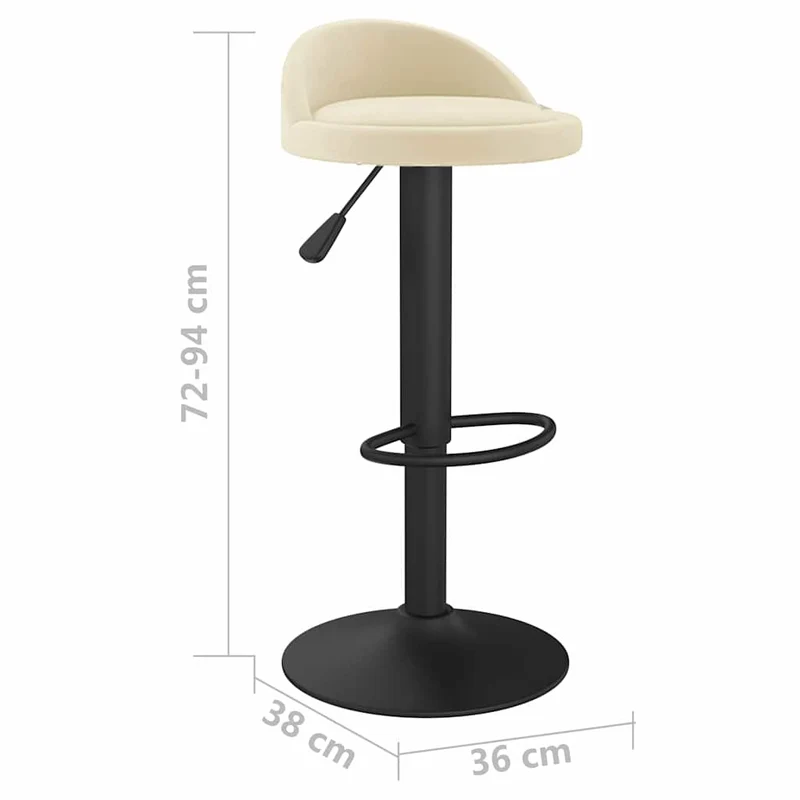 Bar Stool Cream Velvet