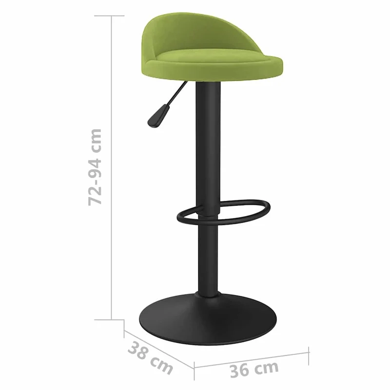 Bar Stools 2 pcs Light Green Velvet