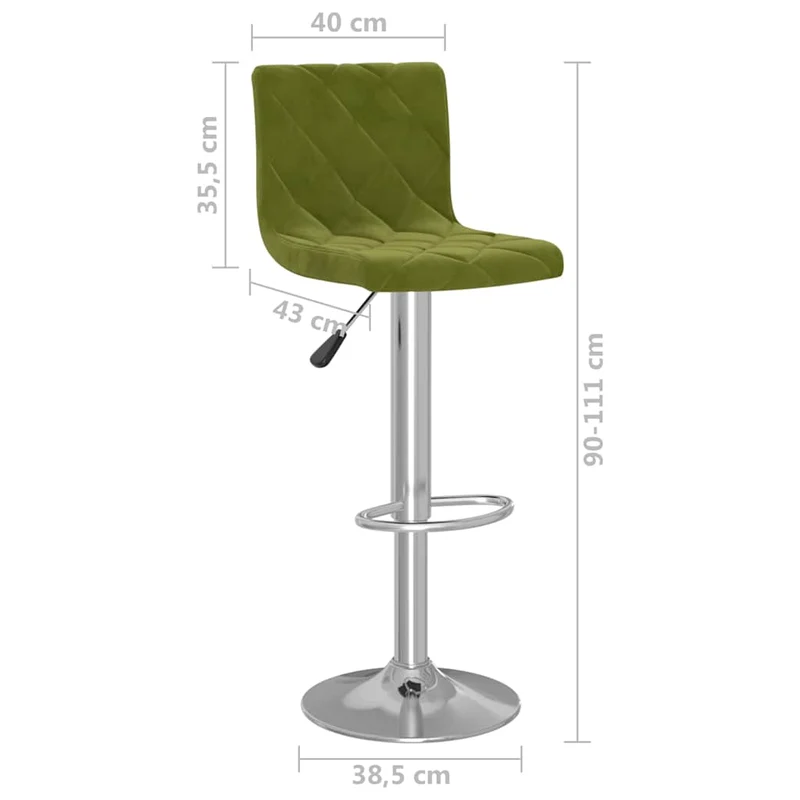 Bar Stools 2 pcs Light Green Velvet
