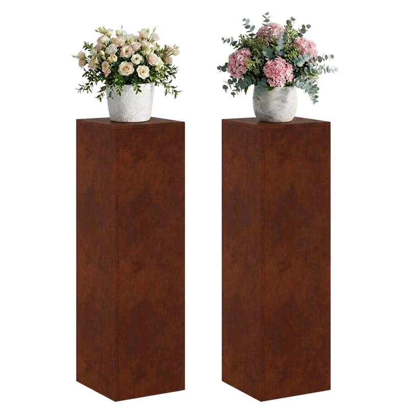 Plant Stand 2 pcs Rusty 30 x 30 x 100 cm Weathering Steel