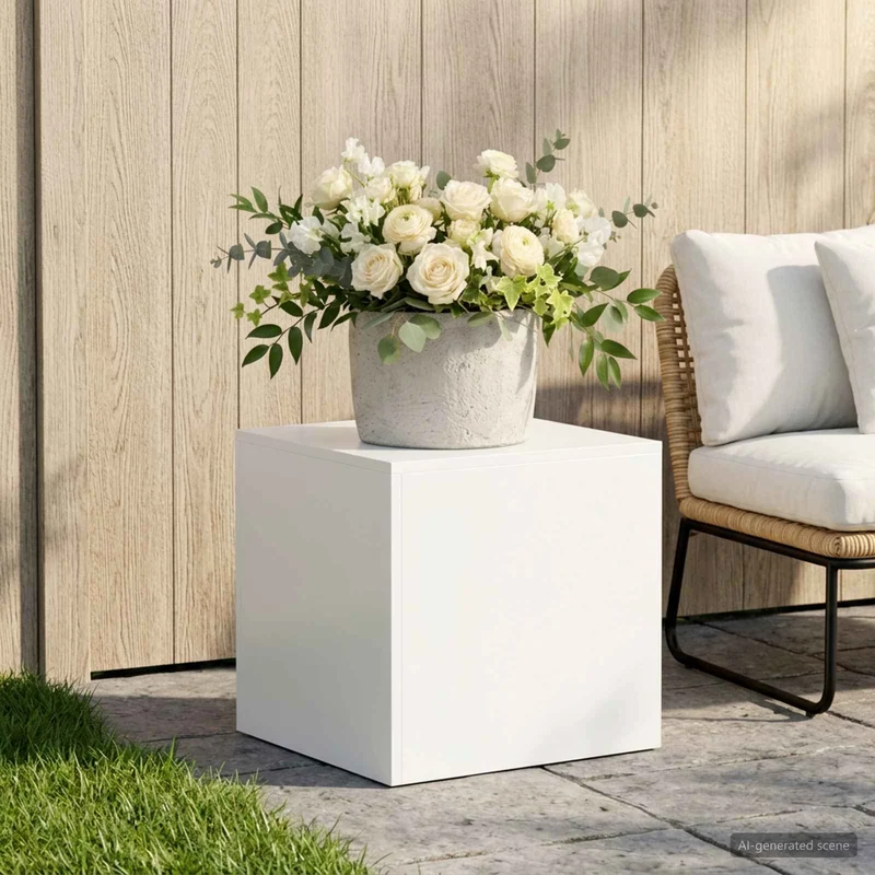 Plant Stand White 40 x 40 x 40 cm Steel