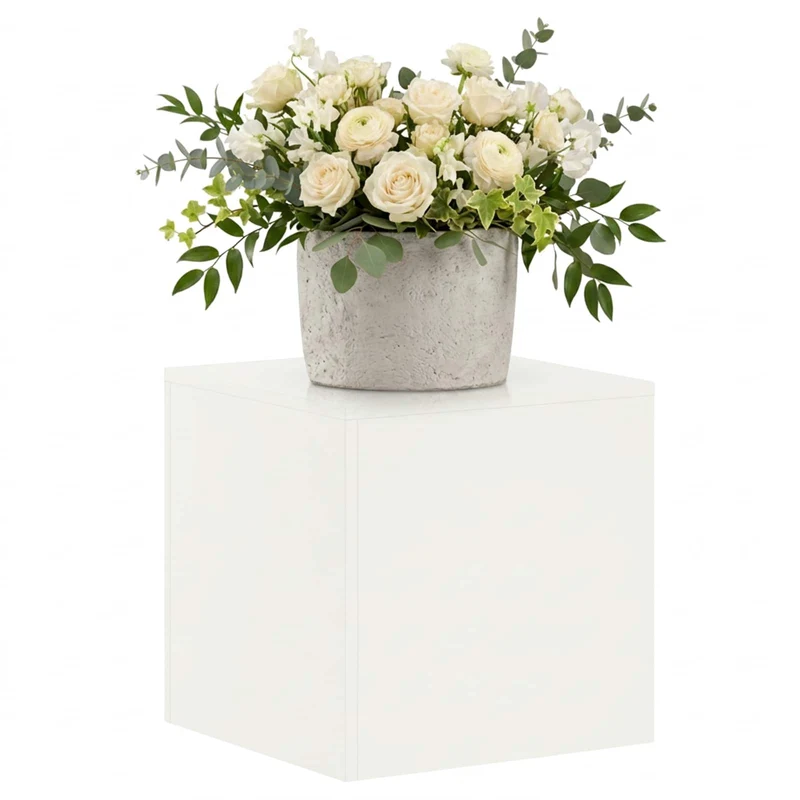 Plant Stand White 40 x 40 x 40 cm Steel