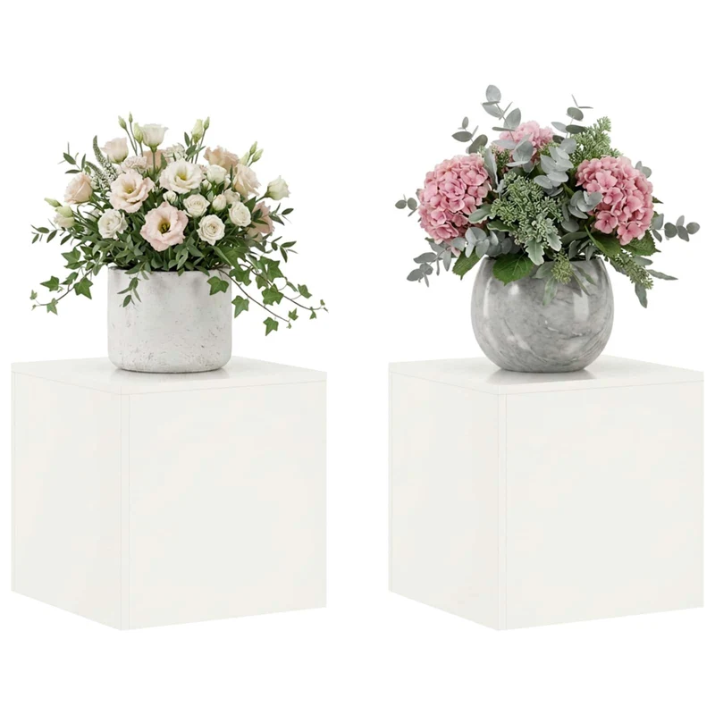Plant Stand 2 pcs White 40 x 40 x 40 cm Steel